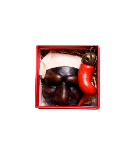 Scatola Con Maschera e corno